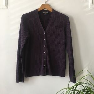 Brooks Brothers Cardigan Sweater Deep Purple